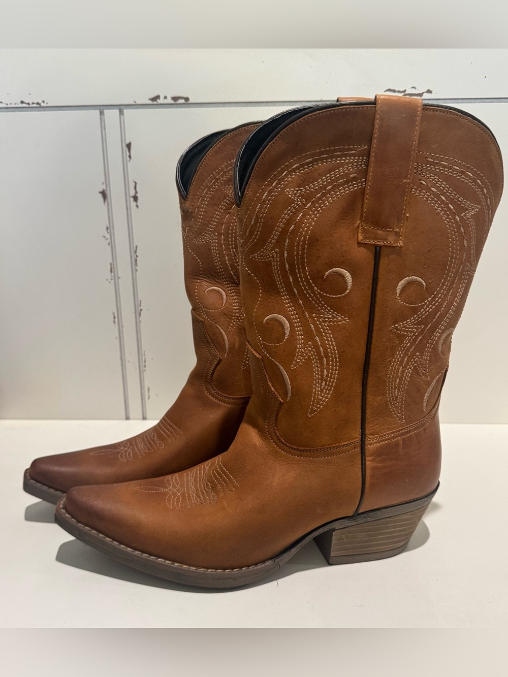 Sterling River Women’s Size 10 Tan Leather Western Cowboy Boots